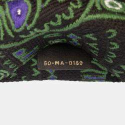 Pre Owned Dior Green Large Canvas Embroidered Elephant Book Tote