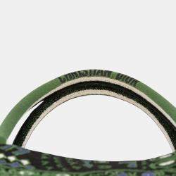 Pre Owned Dior Green Large Canvas Embroidered Elephant Book Tote