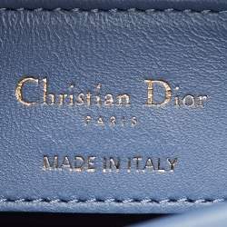 Pre Owned Dior Blue Cannage Leather Medium Lady Dior Tote