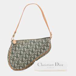 Pre Owned Dior Green Mini Diorissimo Canvas Saddle Pochette