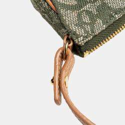 Pre Owned Dior Green Mini Diorissimo Canvas Saddle Pochette