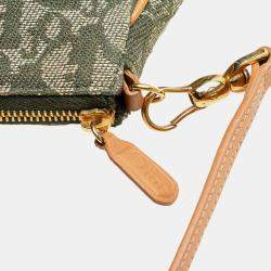 Pre Owned Dior Green Mini Diorissimo Canvas Saddle Pochette