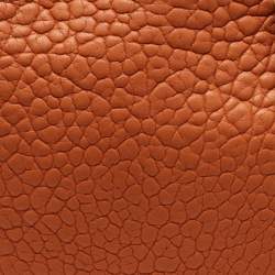 Pre Owned Dior Orange Canyon Grained Leather Large Lady Dior Tote