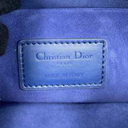 Pre Owned Dior Lady D Joy Cannage 2-Way Bag Navy Leather Size Medium