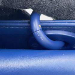 Pre Owned Dior Lady D Joy Cannage 2-Way Bag Navy Leather Size Medium