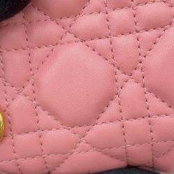 Pre Owned Dior Cannage Backpack Pink Leather Size Mini