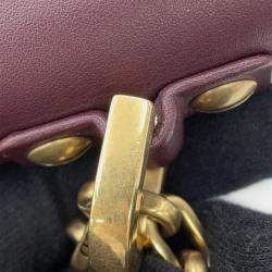 Pre Owned Dior J'Adior Chain shoulder Bordeaux Leather