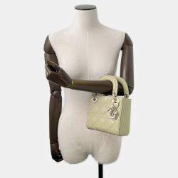 Pre Owned Dior Lady Dior  Light Green Patent Leather Mini 2Way Handbag