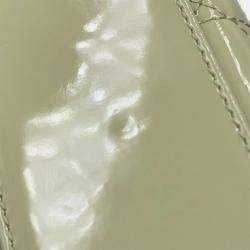 Pre Owned Dior Lady Dior  Light Green Patent Leather Mini 2Way Handbag
