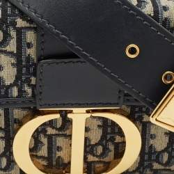 Pre Owned Dior Blue Oblique Canvas 30 Montaigne Box Bag