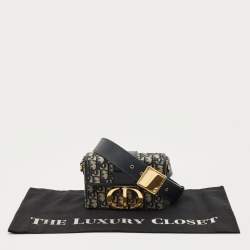 Pre Owned Dior Blue Oblique Canvas 30 Montaigne Box Bag