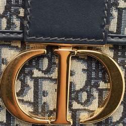 Pre Owned Dior Blue Oblique Canvas 30 Montaigne Box Bag