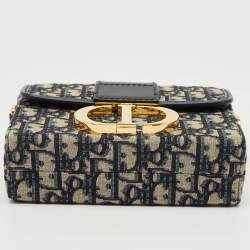 Pre Owned Dior Blue Oblique Canvas 30 Montaigne Box Bag