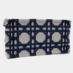 Pre Owned Dior Blue Fabric Book Tote Bag