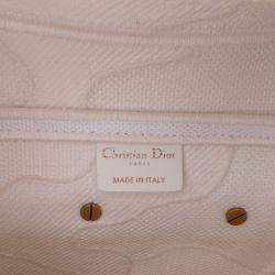Pre Owned Dior White Mini Canvas Embroidered Camouflage Saddle Bag