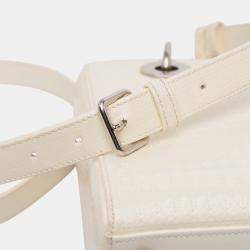 Pre Owned Dior White Medium Patent Microcannage Lady Dior