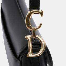 Pre Owned Dior Black Mini Smooth Calfskin Saddle Bag