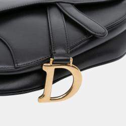 Pre Owned Dior Black Mini Smooth Calfskin Saddle Bag