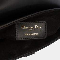 Pre Owned Dior Black Mini Smooth Calfskin Saddle Bag