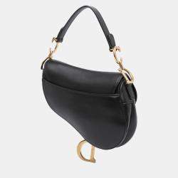 Pre Owned Dior Black Mini Smooth Calfskin Saddle Bag