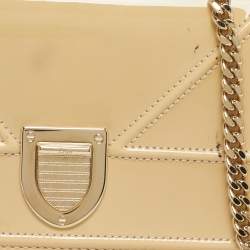Pre Owned Dior Cream Leather Diorama Wallet On Chain