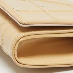 Pre Owned Dior Cream Leather Diorama Wallet On Chain