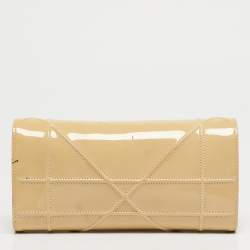 Pre Owned Dior Cream Leather Diorama Wallet On Chain