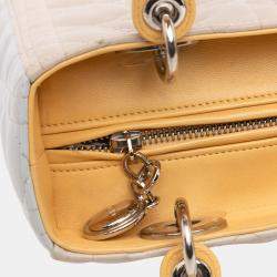 Pre Owned Dior Brown Medium Tricolor Lambskin Cannage Lady Dior