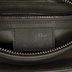 Pre Owned Dior Brown Medium Lambskin Cannage Lady Dior