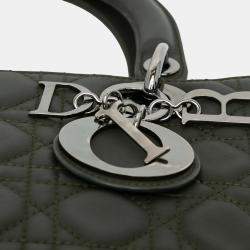 Pre Owned Dior Brown Medium Lambskin Cannage Lady Dior