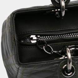Pre Owned Dior Brown Medium Lambskin Cannage Lady Dior