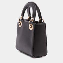 Pre Owned Dior Black Niki De Saint Phalle Mini Calfskin Heart Lady Dior