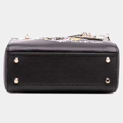 Pre Owned Dior Black Niki De Saint Phalle Mini Calfskin Heart Lady Dior