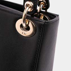 Pre Owned Dior Black Niki De Saint Phalle Mini Calfskin Heart Lady Dior