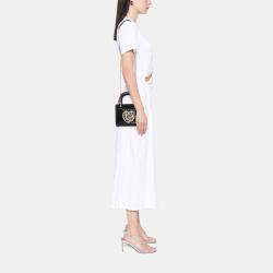 Pre Owned Dior Black Niki De Saint Phalle Mini Calfskin Heart Lady Dior