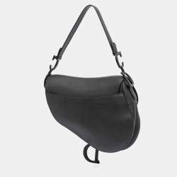 Pre Owned Dior Black Ultra Matte Calfskin Saddle Bag