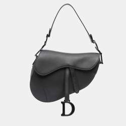 Pre Owned Dior Black Ultra Matte Calfskin Saddle Bag