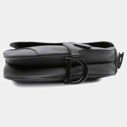 Pre Owned Dior Black Ultra Matte Calfskin Saddle Bag