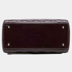 Pre Owned Dior Purple Medium Patent Cannage Lady Dior