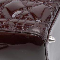 Pre Owned Dior Purple Medium Patent Cannage Lady Dior