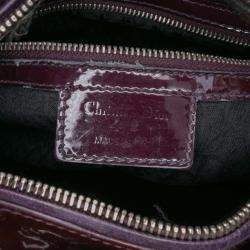 Pre Owned Dior Purple Medium Patent Cannage Lady Dior