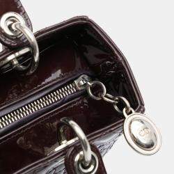 Pre Owned Dior Purple Medium Patent Cannage Lady Dior