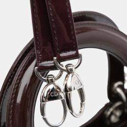 Pre Owned Dior Purple Medium Patent Cannage Lady Dior