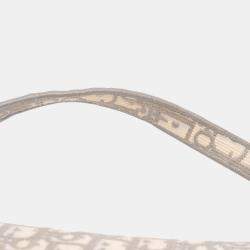 Pre Owned Dior Grey Oblique Embroidered Canvas Saddle Bag