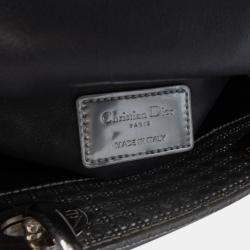 Pre Owned Dior Silver Mini Metallic Patent Microcannage Lady Dior