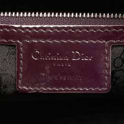 Pre Owned Dior Burgundy Patent Leather Large Lady Dior Tote Bag