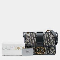 Pre Owned Dior Blue Oblique Canvas 30 Montaigne Flap