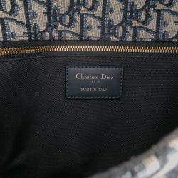 Pre Owned Dior Blue Oblique Canvas 30 Montaigne Flap
