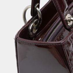 Pre Owned Dior Purple Medium Patent Cannage Lady Dior