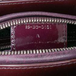 Pre Owned Dior Purple Medium Patent Cannage Lady Dior